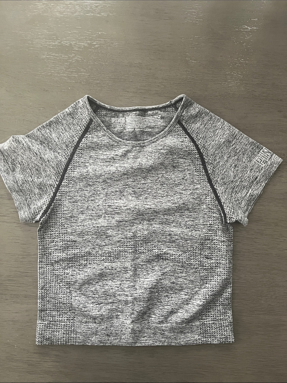 PINK Victoria's Secret Heathered Gray Short Sleeve Active Tee